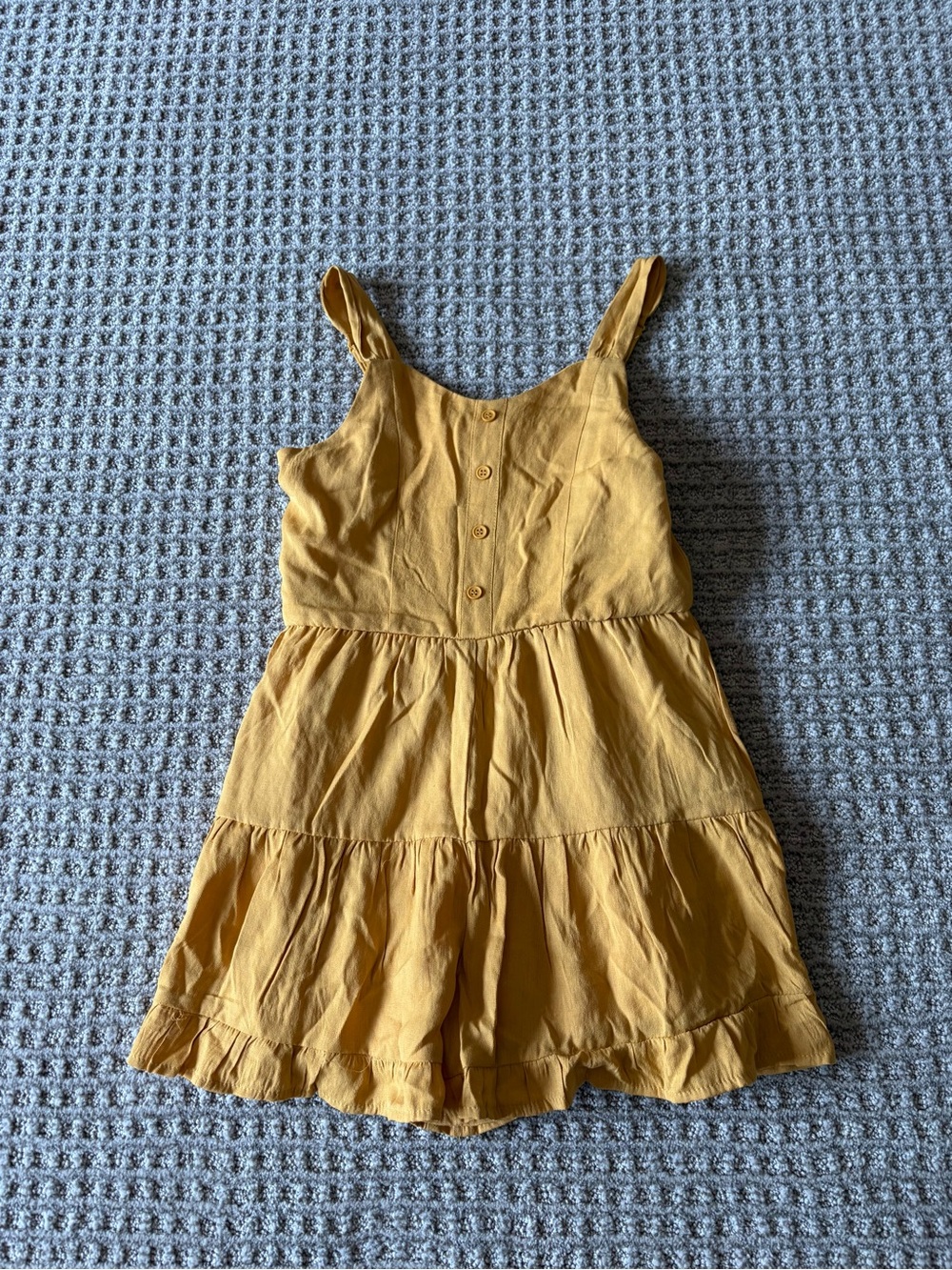 Girls Franki Mustard Yellow Tiered Button-Front Romper